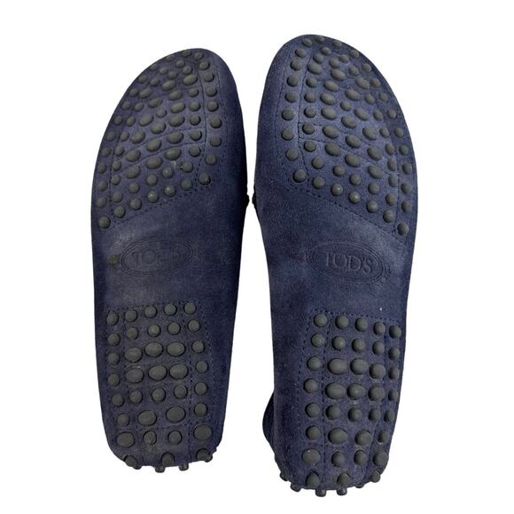 Tod's Gommino Women's Blue Suede Low Top Slip On Flats Loafers Shoes Size US 6 - Picture 4 of 8